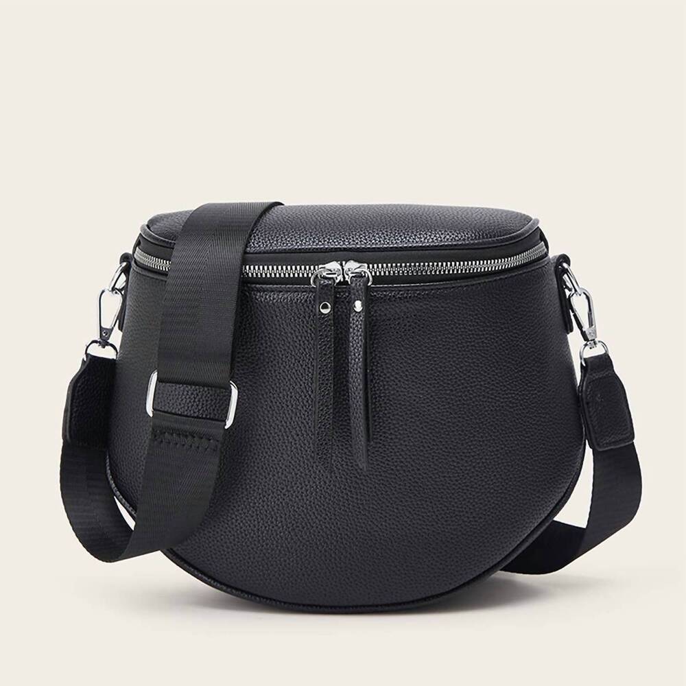 NEW ACCITY women's lychee crossbody bag in black